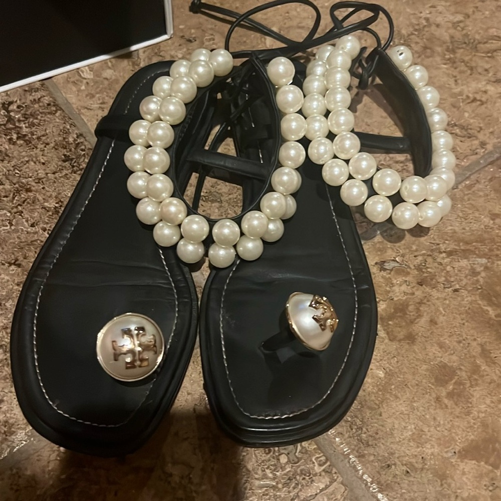 - Tory Burch, pearl Esperanza sandals